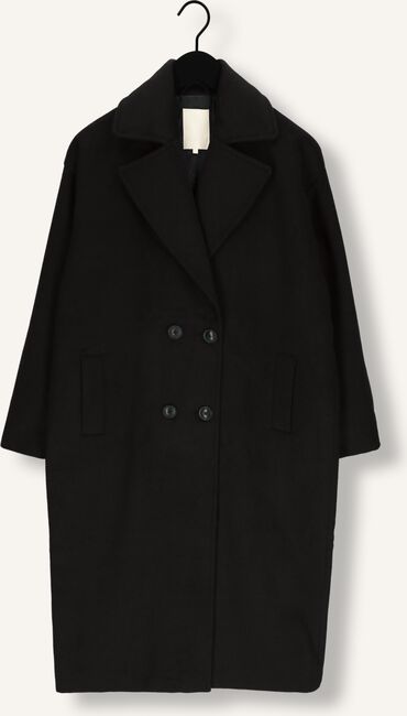 Zwarte NOTRE-V Mantel WOOL COAT LONG Zwarte NOTRE-V Mantel WOOL COAT LONG - large