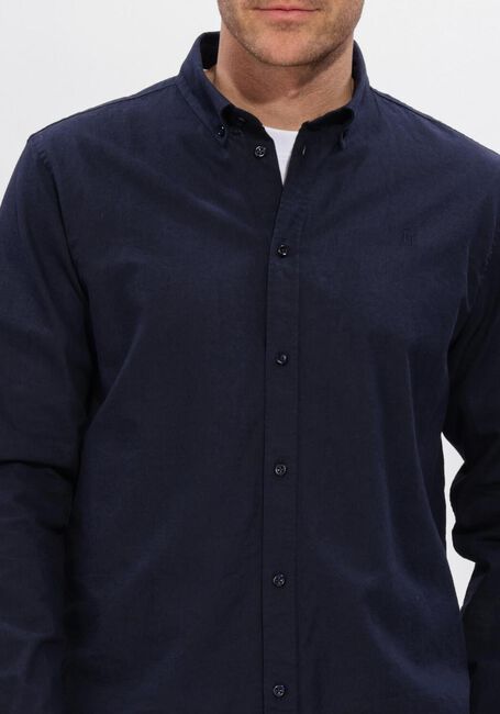 Donkerblauwe LES DEUX Casual overhemd KONRAD COTTON LINEN SHIRT - large