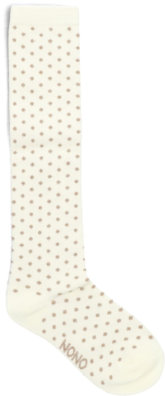 NONO Meisjes Beenmode Rabi Long Dotted Sock Ecru