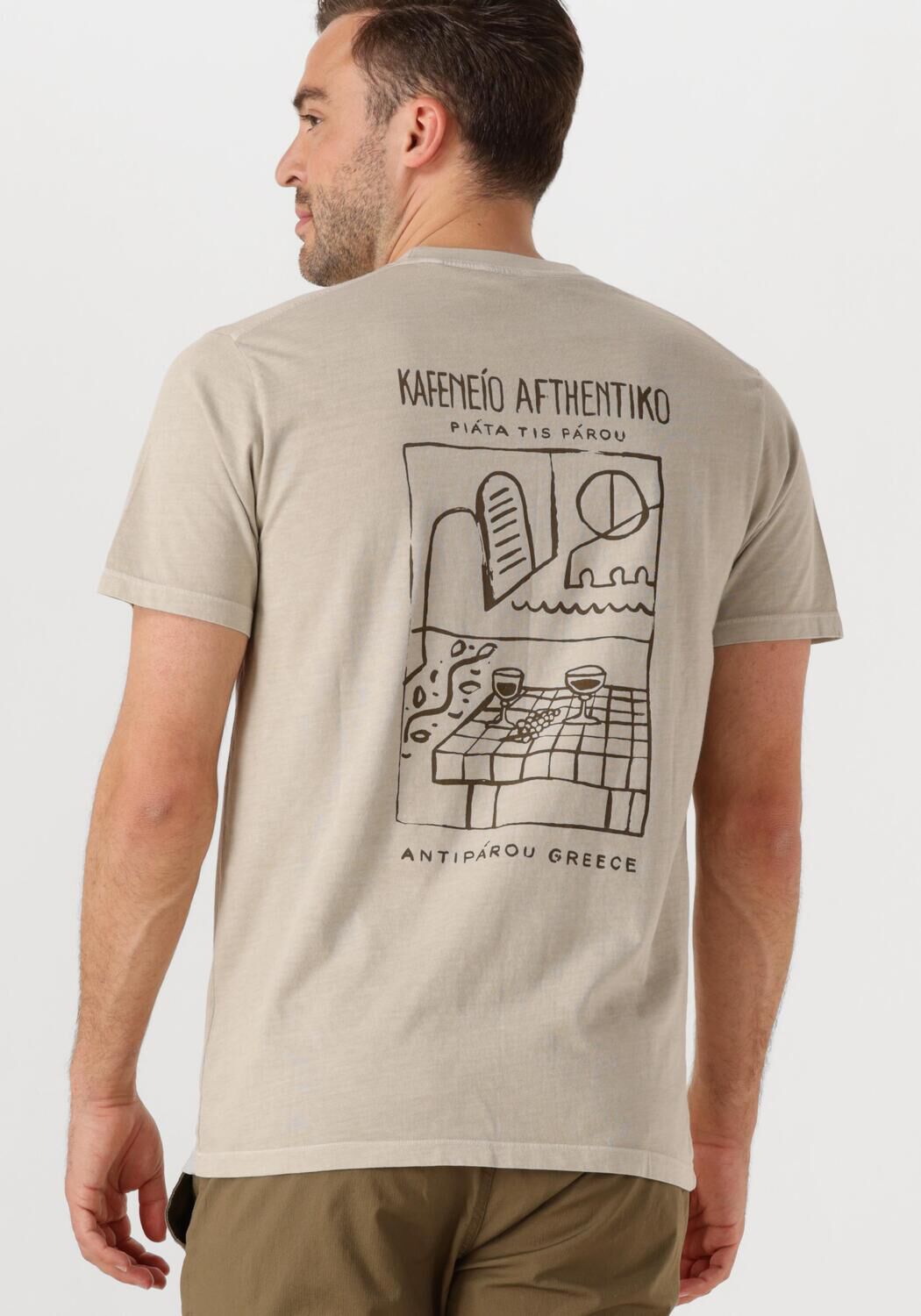 DSTREZZED Heren Polo's & T-shirts Nickolas Graphic Tee Beige