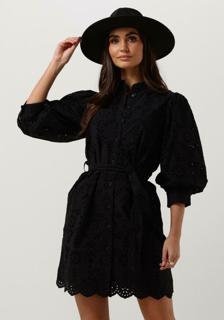 Zwarte SCOTCH & SODA Mini jurk PUFF SLEEVE COTTON MIDI DRESS - large