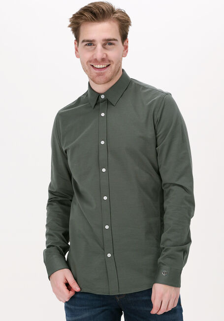 Groene CAST IRON Casual overhemd LONG SLEEVE SHIRT TWILL JERSEY - large