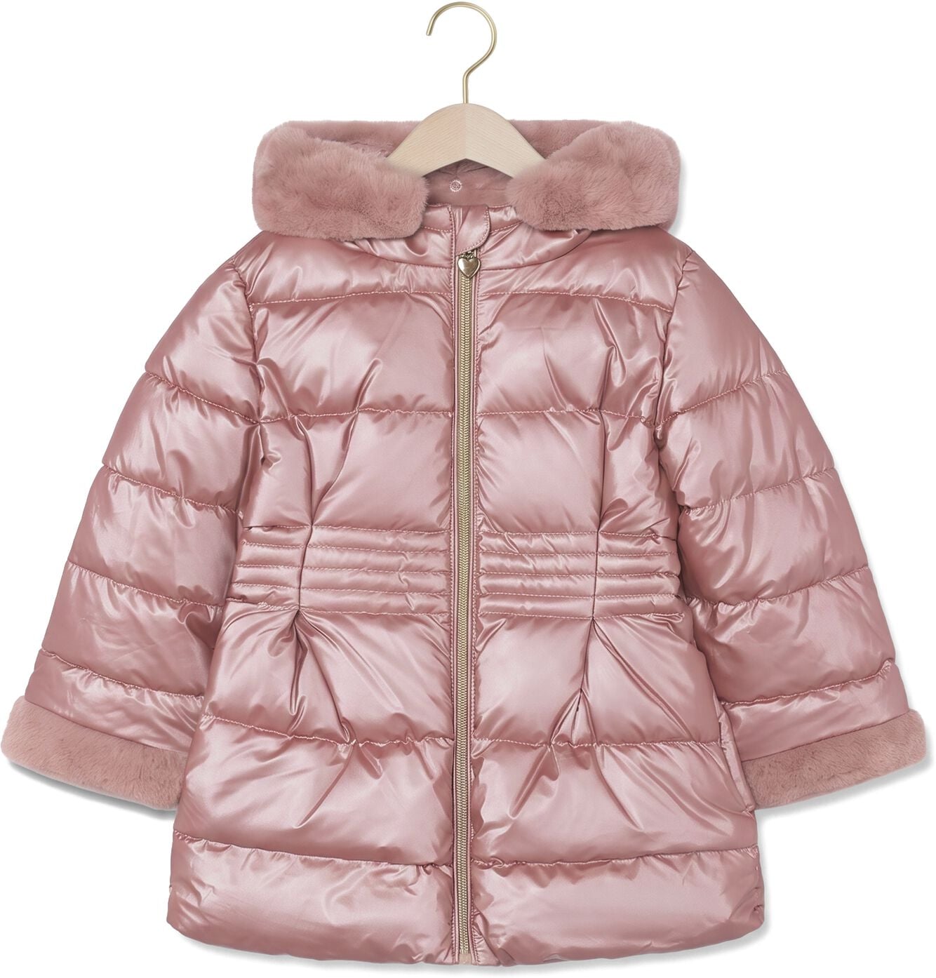 MAYORAL Meisjes Jassen Metallic Fauxfur Puffer Jacket Roze