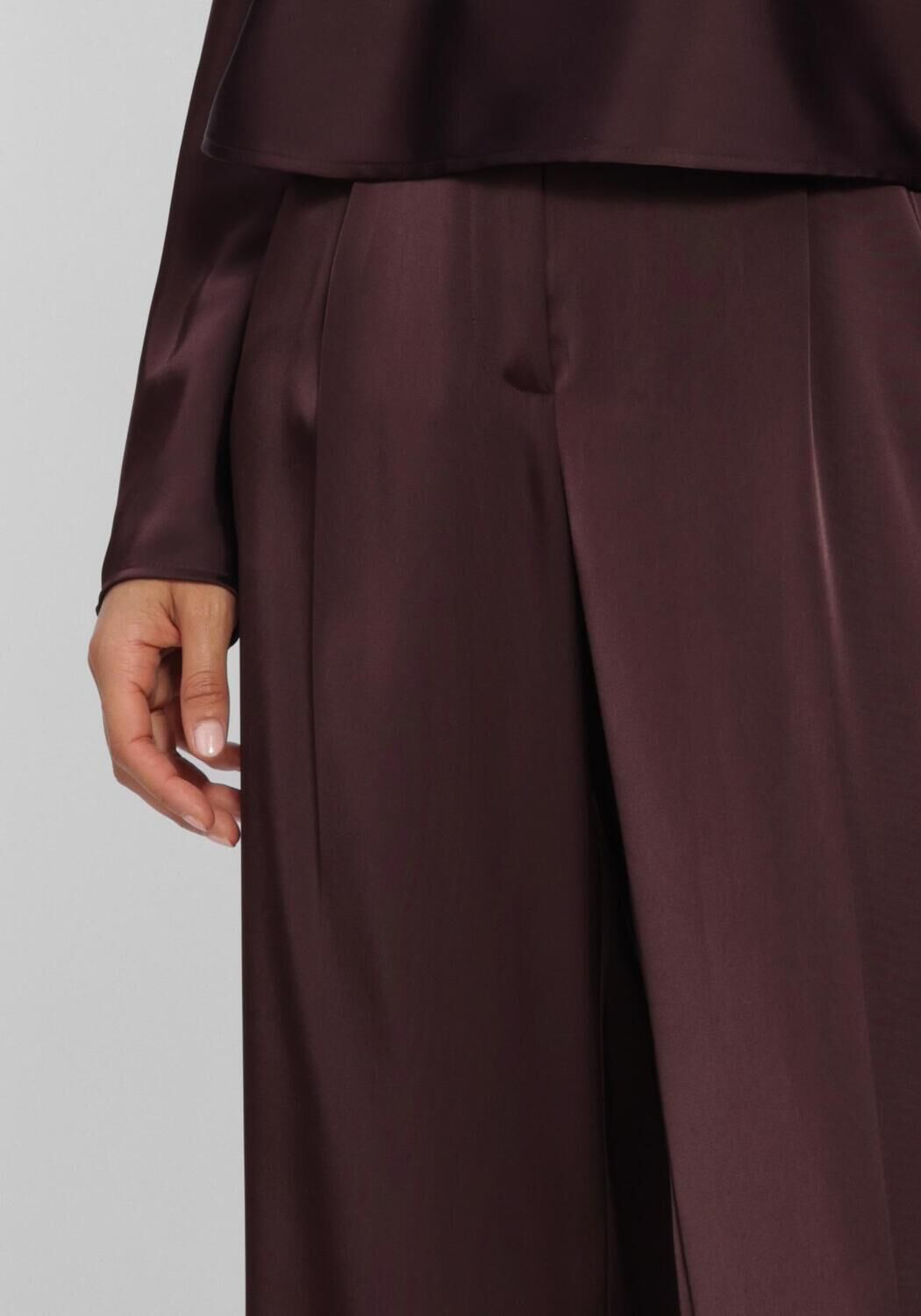 Bordeaux DANTE6 Wijde broek JULES BOLD SATIN SMART PANTS - large