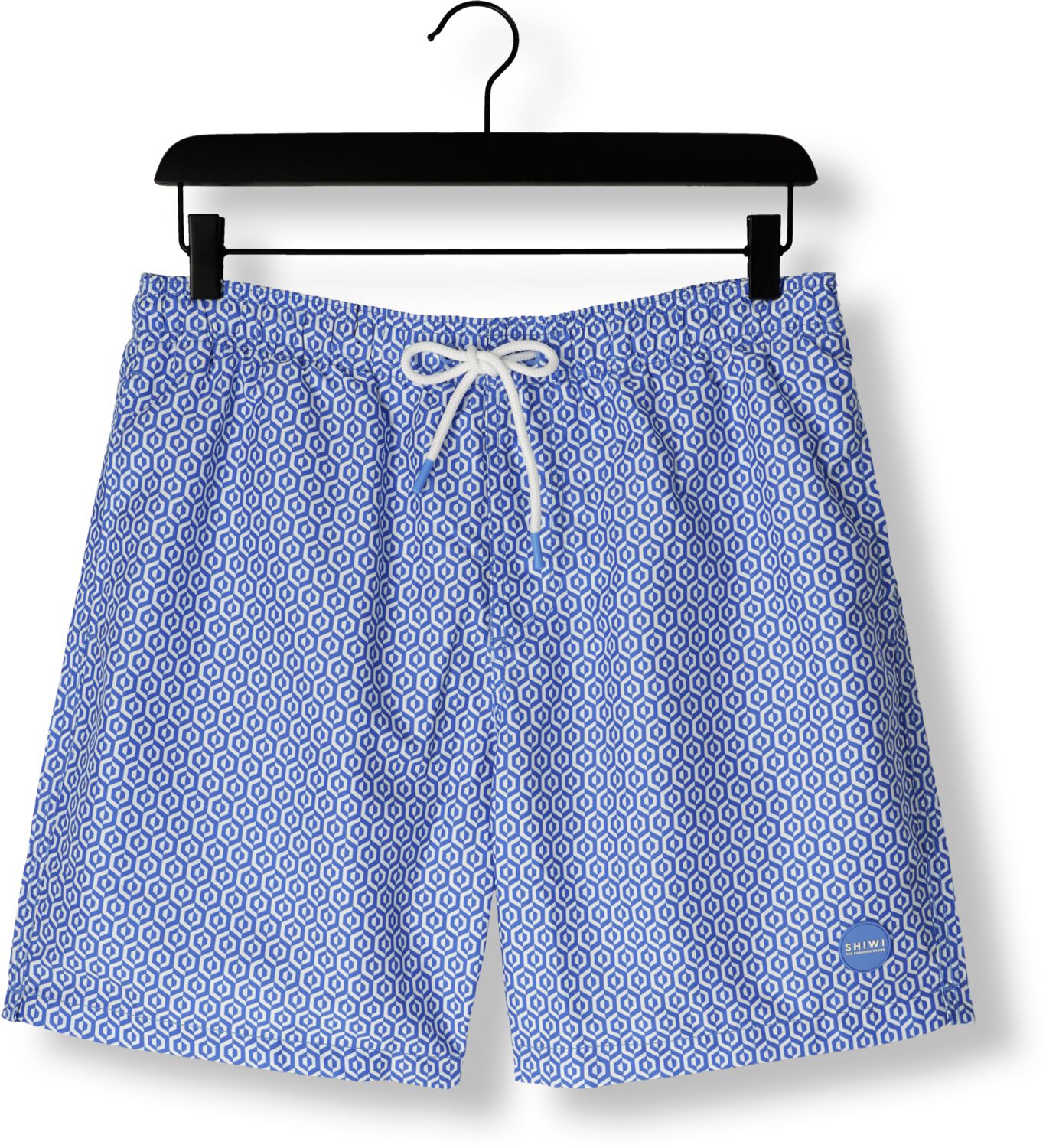 SHIWI Heren Zwembroeken Men Mike Swim Shorts 7 Inch Geo Tile Blauw
