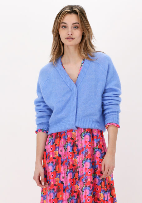 Blauwe SECOND FEMALE Vest BROOK KNIT BOXY CARDIGAN - large