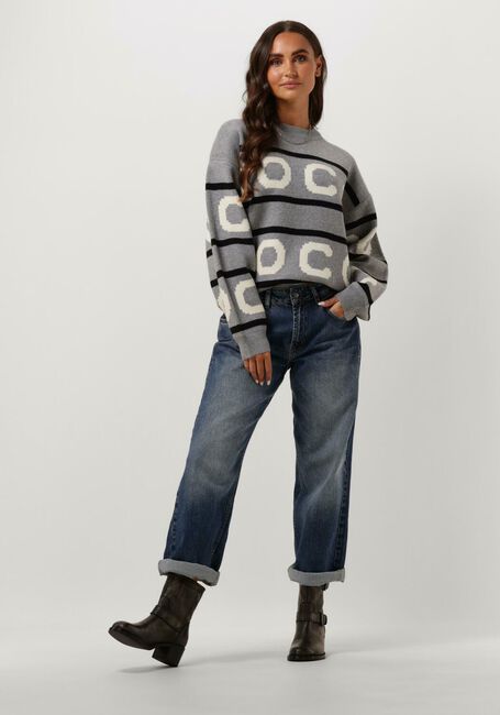 Grijze CO'COUTURE Trui ROW LOGO KNIT - large