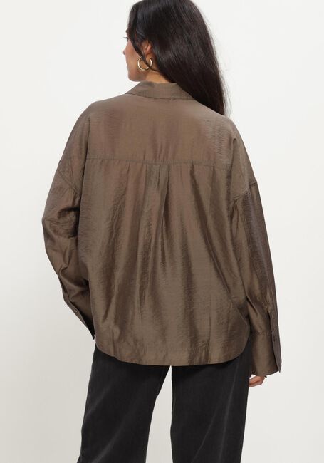 Taupe ROUGE EDIT Blouses ROUALININA MAE L/S OVERSIZED SHIRT - large