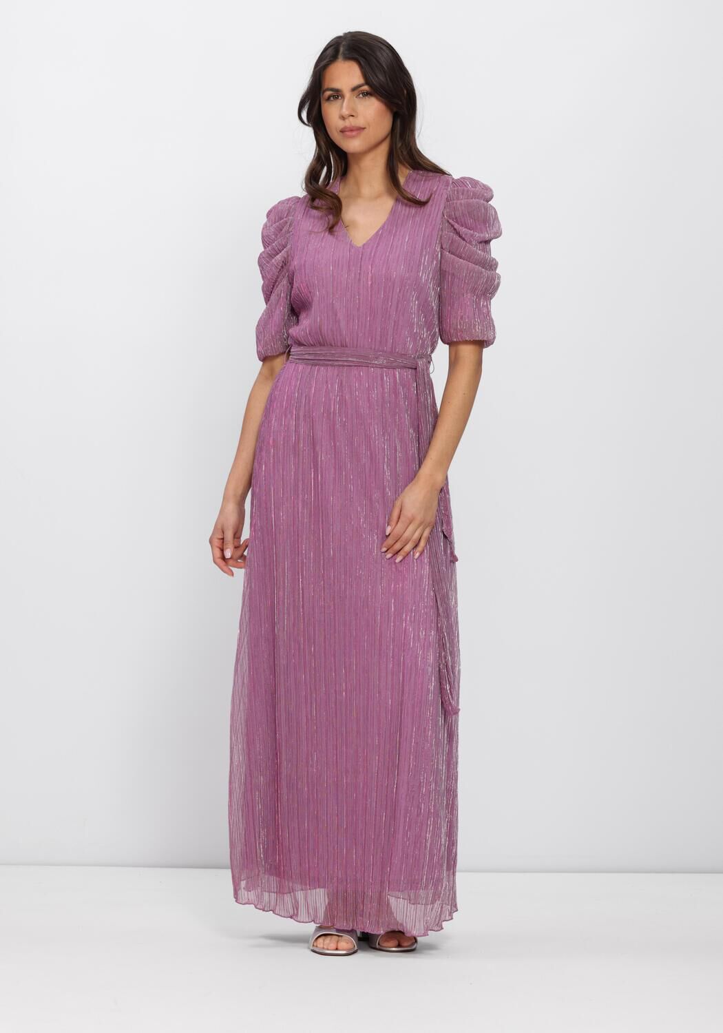 Paarse FREEBIRD Mini jurk F-JER-PLISSE-LUREX-26-1 - large