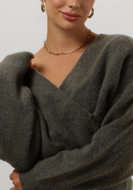 Groene MSCH COPENHAGEN Trui MSCHZINELLE HOPE WRAP PULLOVER - large