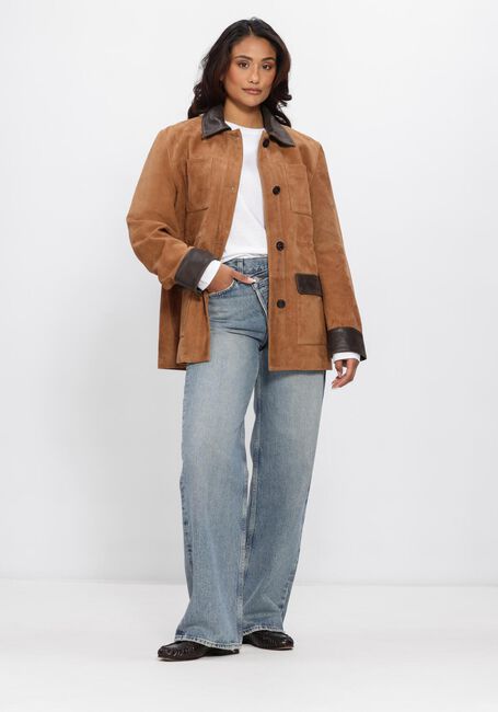 Camel STUDIO AR Leren jas BRUNA GOAT SUEDE - large