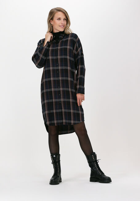 Donkerblauwe BY-BAR Mini jurk CHECK DRESS - large