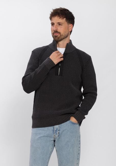 Donkergrijze CHASIN Trui OLIVER DUAL HALF ZIP - large