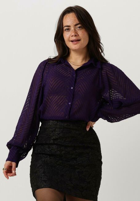 Paarse FREEBIRD Blouses WV-ZIGZAG-JACQ-PES-23-3 - large