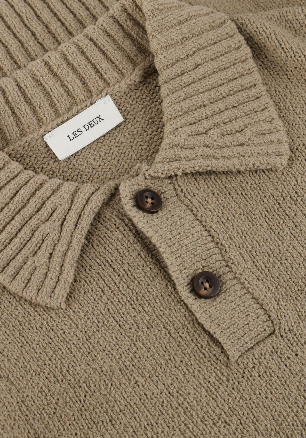 Beige LES DEUX Trui BRAD RUGBY POLO KNIT KIDS - large