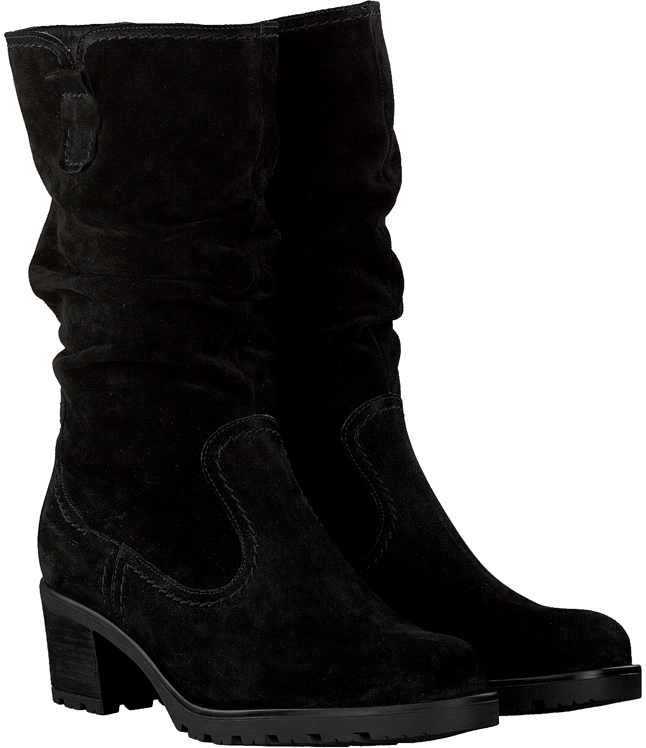 Zwarte GABOR Lange laarzen 802.2 | Omoda Suede zwarte laarzen plat Gabor schoenen goedkoop kopen