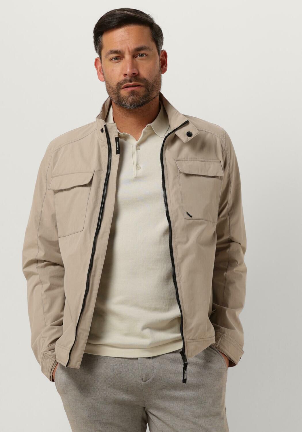 VANGUARD Heren Jassen Short Jacket Mech Cotton Racechase Beige