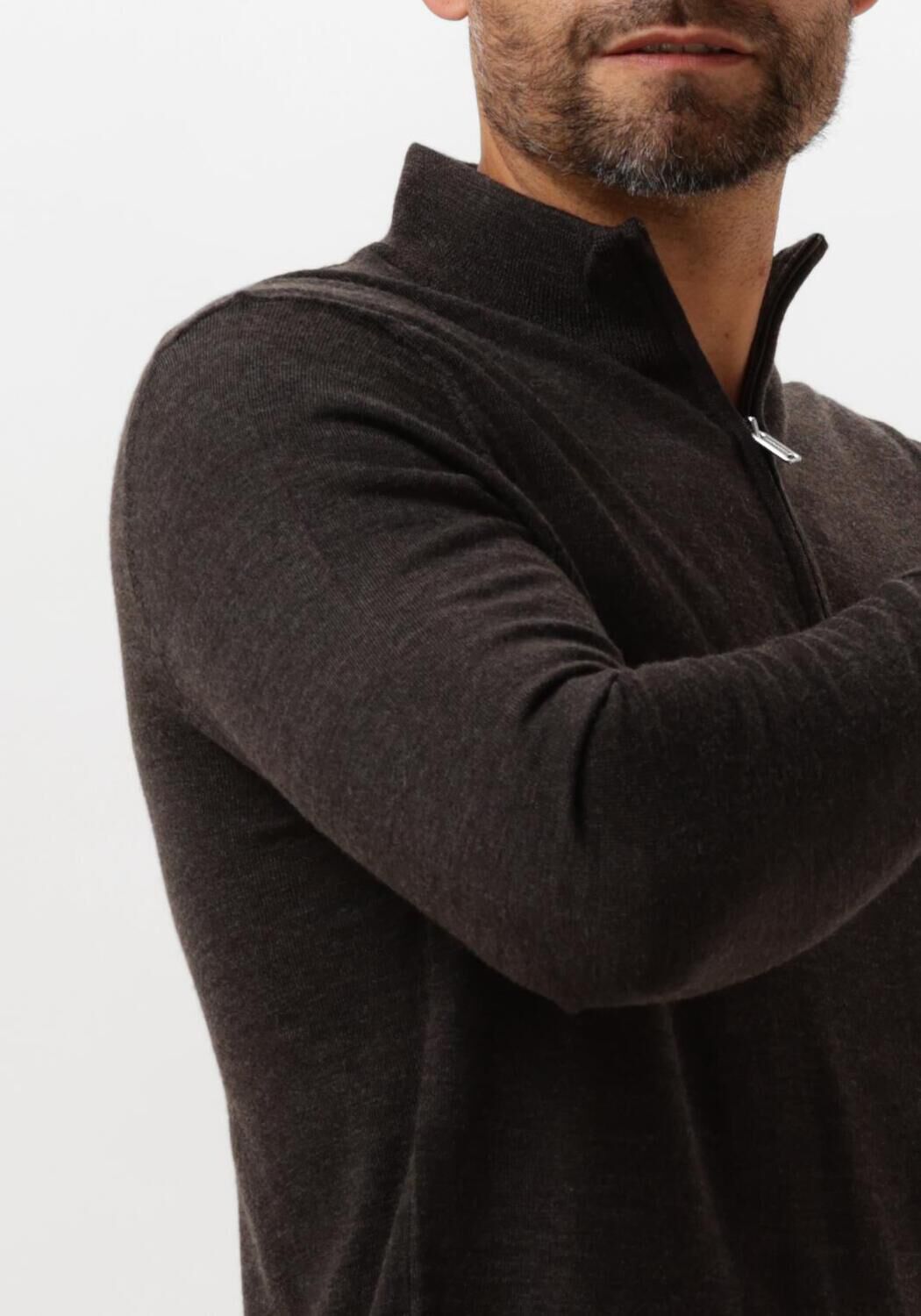 PROFUOMO Heren Truien & Vesten Pullover Half Zip Bruin