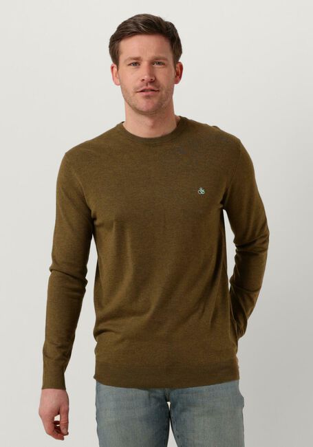 Khaki SCOTCH & SODA Trui ESSENTIALS - ECOVERO VISCOSE-BLEND CREWNECK PULLOVER - large