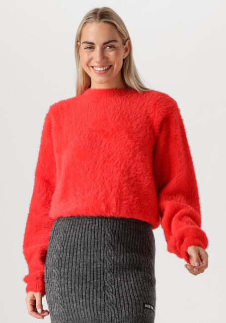 Rode ALIX THE LABEL Trui LADIES KNITTED MOHAIR LOOK - large