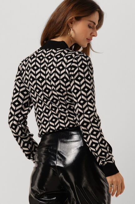 Zwarte OBJECT Trui THESS L/S JACQUARD KNIT PULLOVER - large