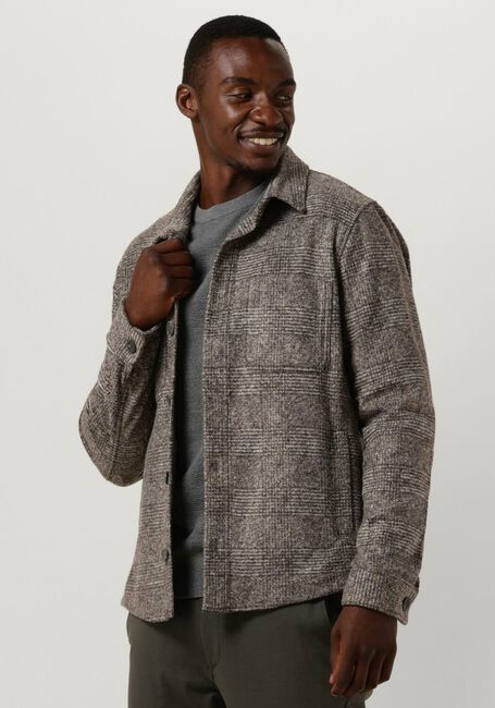 Grijze PROFUOMO Overshirt OVERSHIRT KNIT CHECK - large