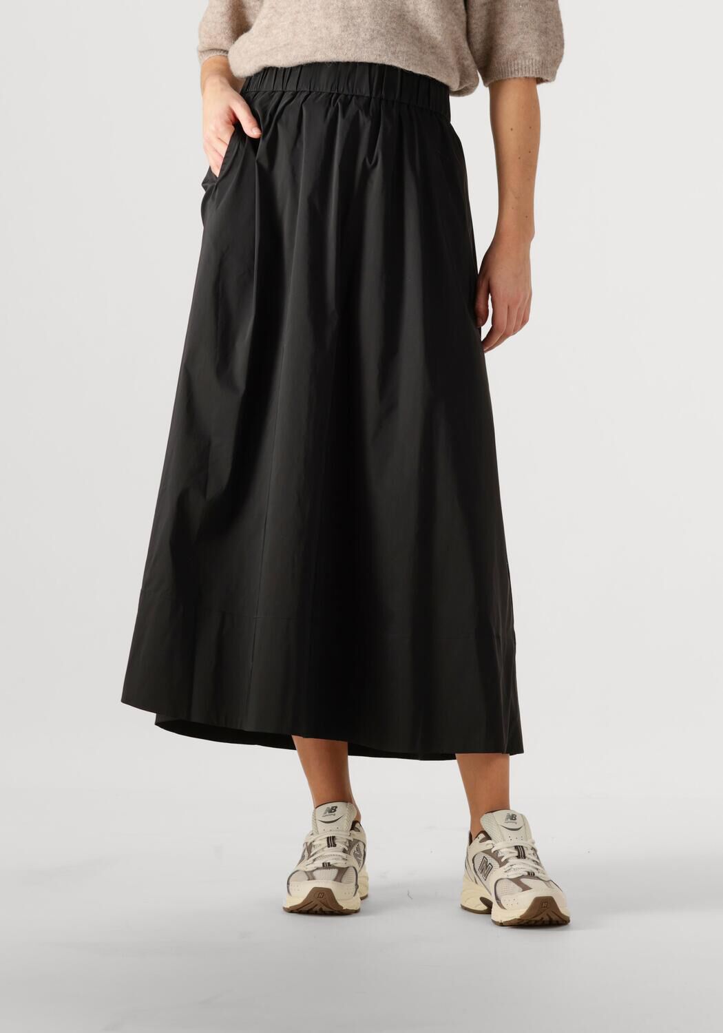 Notre-v Zwarte Maxi Rok Elegante Charme Black Dames