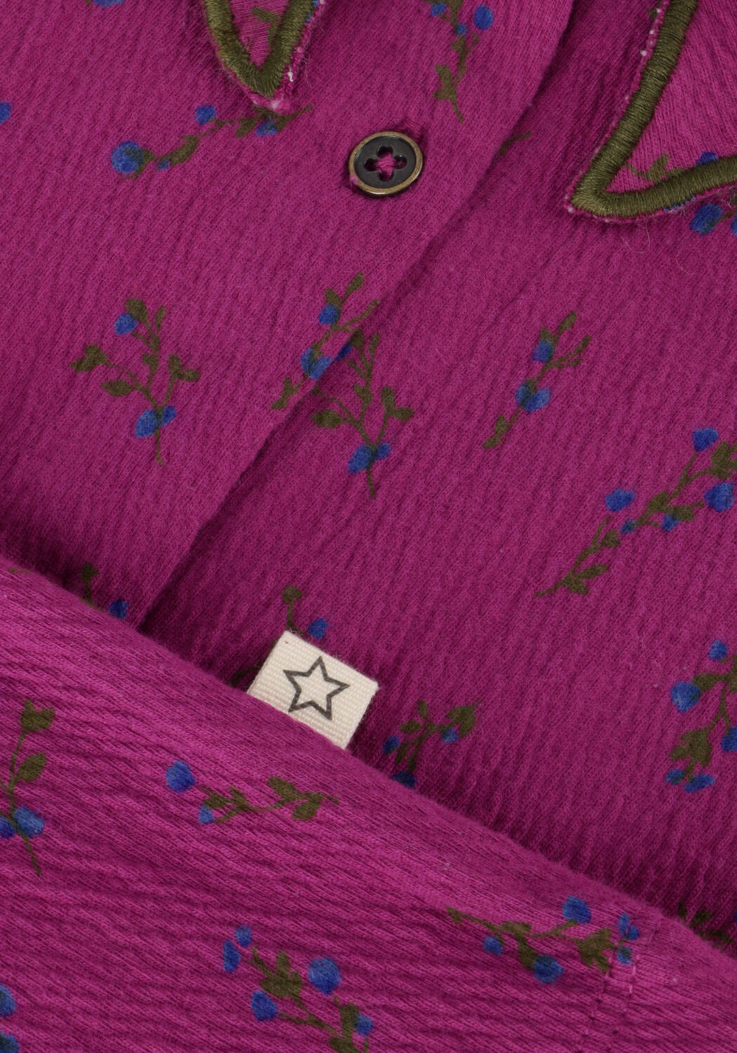 Paarse YOUR WISHES Blouses ANTIQUE FLOWER COLLAR TOP - large