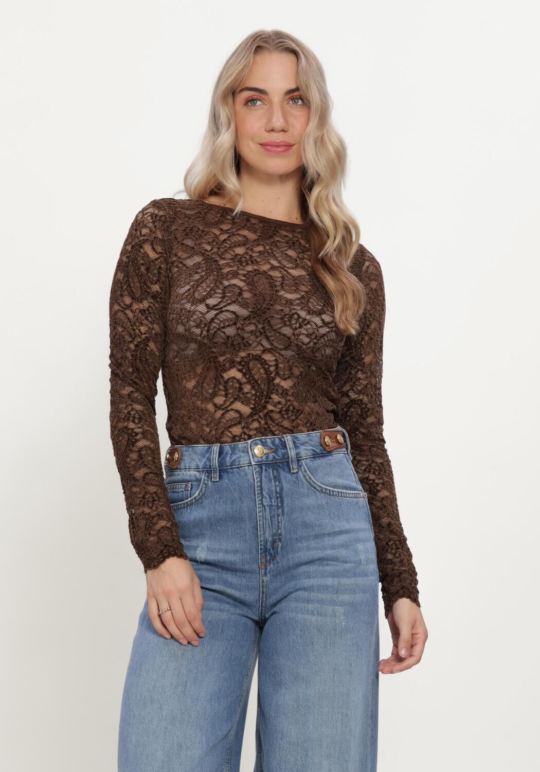 MY ESSENTIAL WARDROBE Dames Blouses Mwsalvi Ls Lace Blouse Bruin