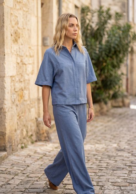 Blauwe EST'SEVEN Wijde broek JILDAU TROUSER 26 - large