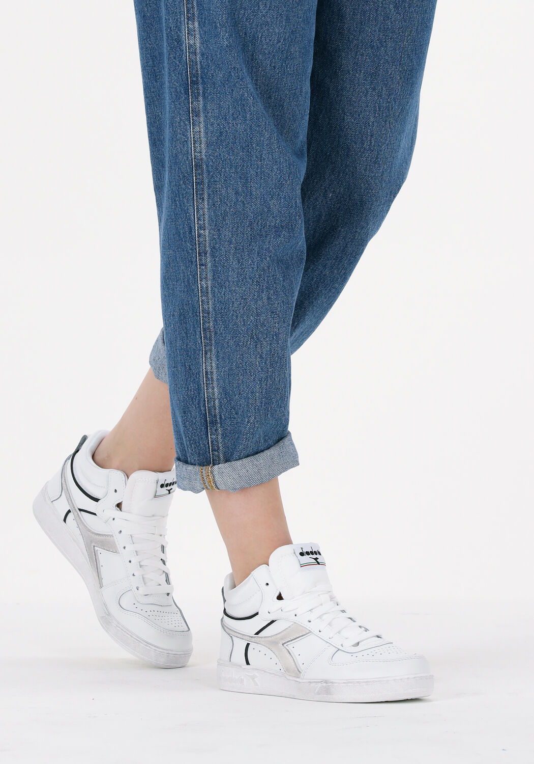 Witte DIADORA Hoge sneaker MAGIC BASKET CUT ICONA DAMES - large