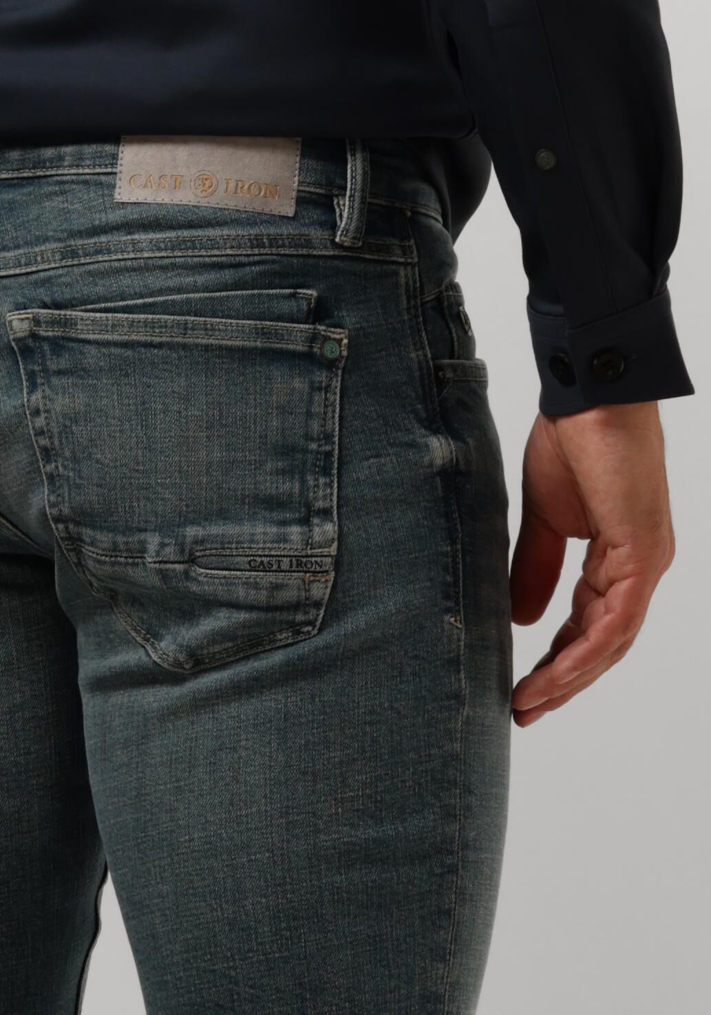 CAST IRON Heren Jeans Shiftback Tapered Green Blue Shade Blauw
