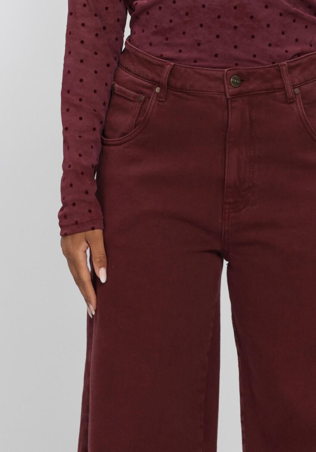 Bordeaux NUKUS Wijde broek PETRA PANTS - large