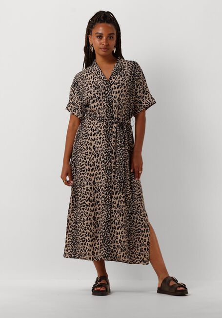 Bruine CATWALK JUNKIE Midi jurk RESORT COLLAR SHIRT DRESS - large