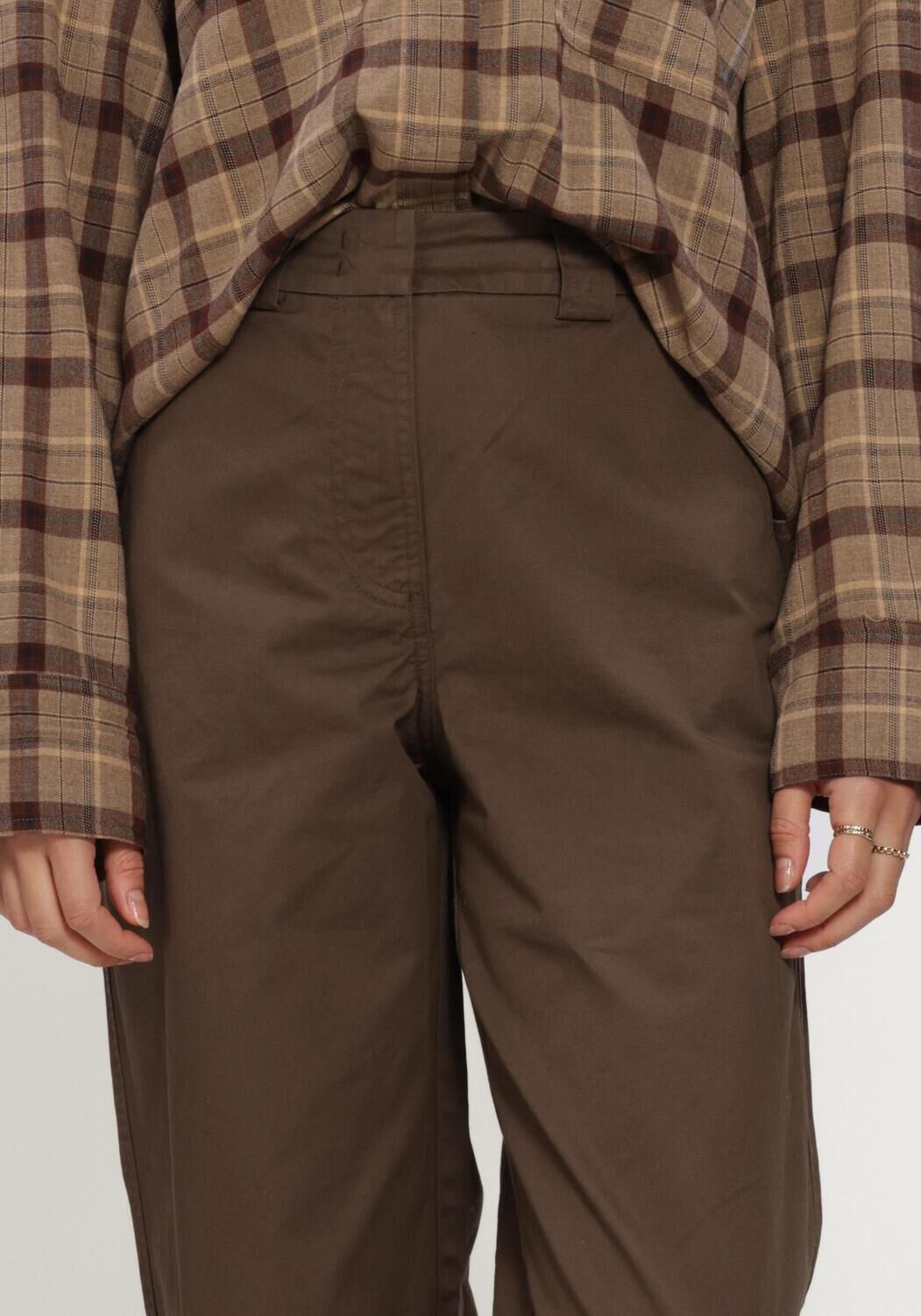 Bruine ROUGE EDIT Wijde broek ROUFIONA HW W/F F/L TROUSER - large