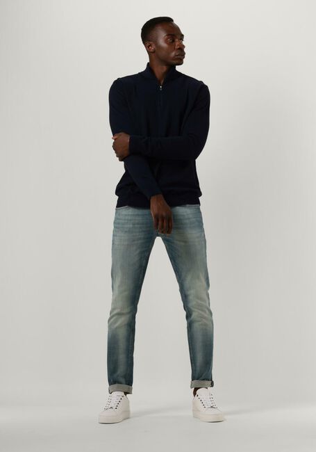 Donkerblauwe SELECTED HOMME Trui SLHBERG HALF ZIP CARDIGAN NOOS - large
