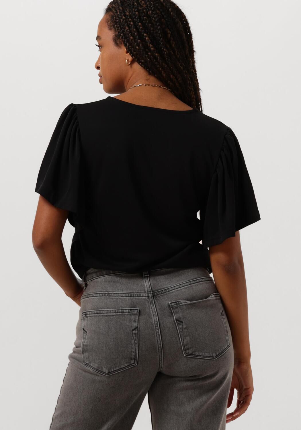 MINUS Dames Tops & T-shirts Rianne V-neck T-shirt Zwart