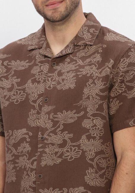 Bruine ANERKJENDT Casual overhemd AKLEANDER JACC SS SHIRT - large