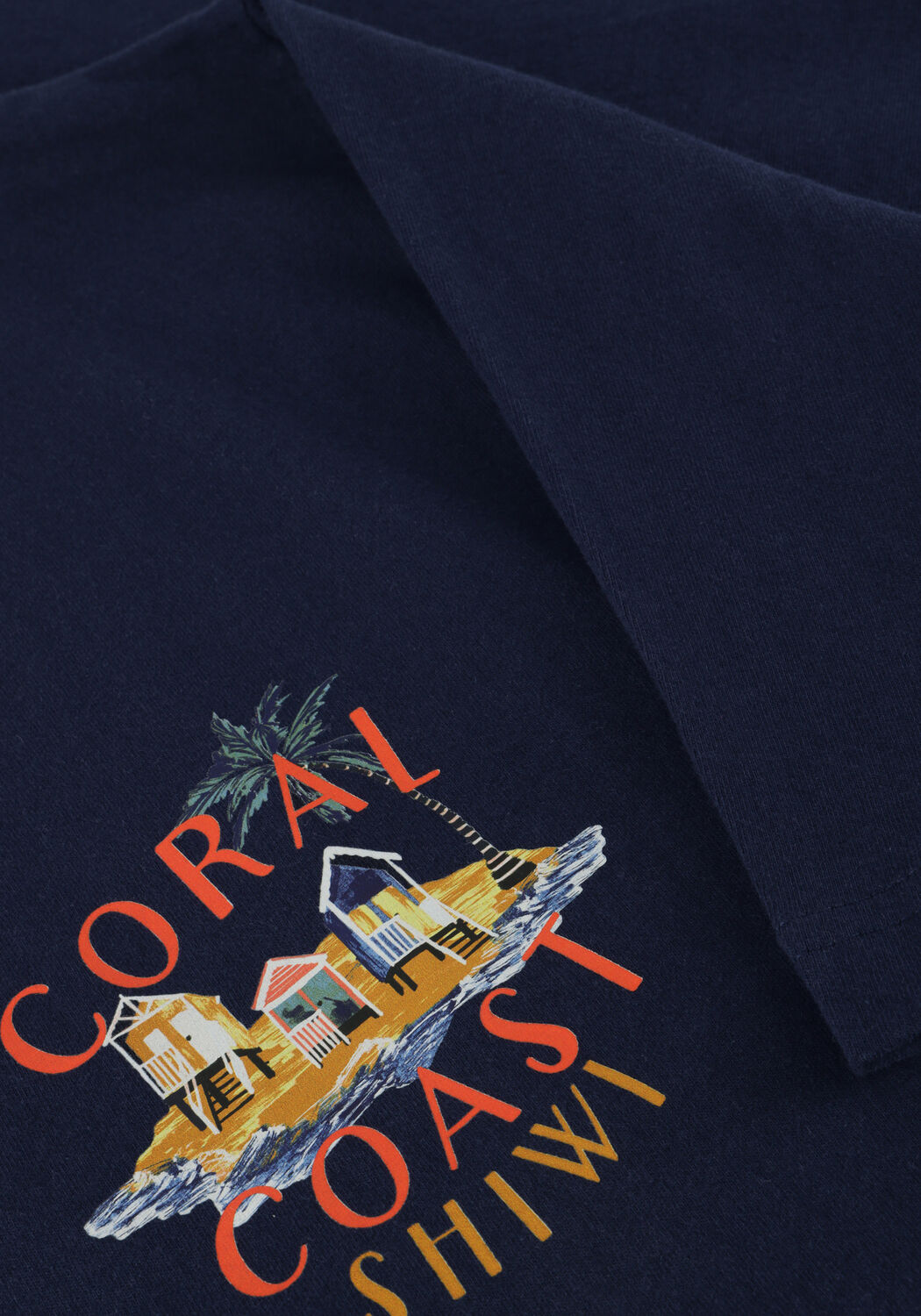 Donkerblauwe SHIWI T-shirt MEN FINN RELAXED T-SHIRT CORAL COAST - large