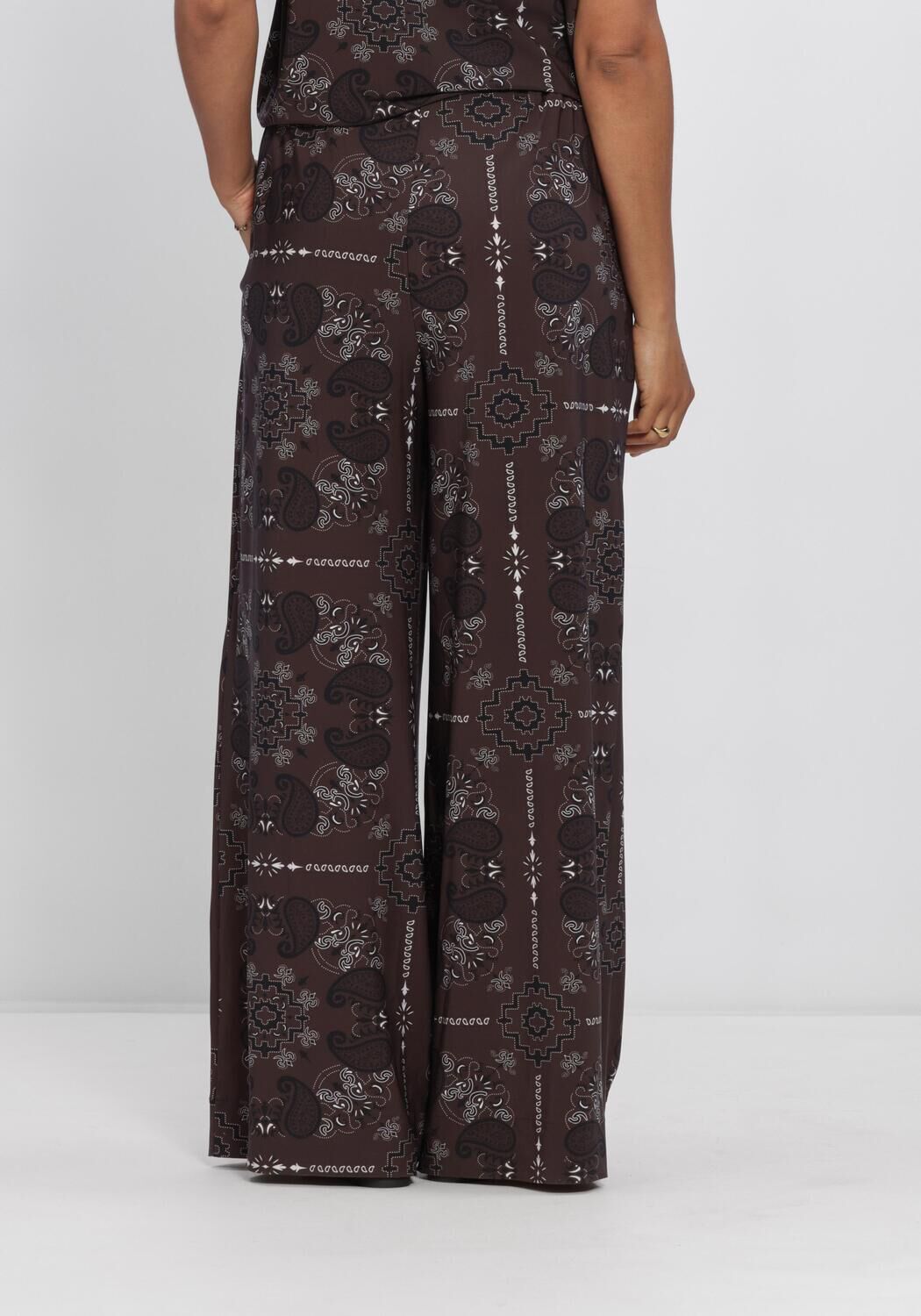 Bruine STUDIO ANNELOES Wijde broek Grace paisley trousers - large