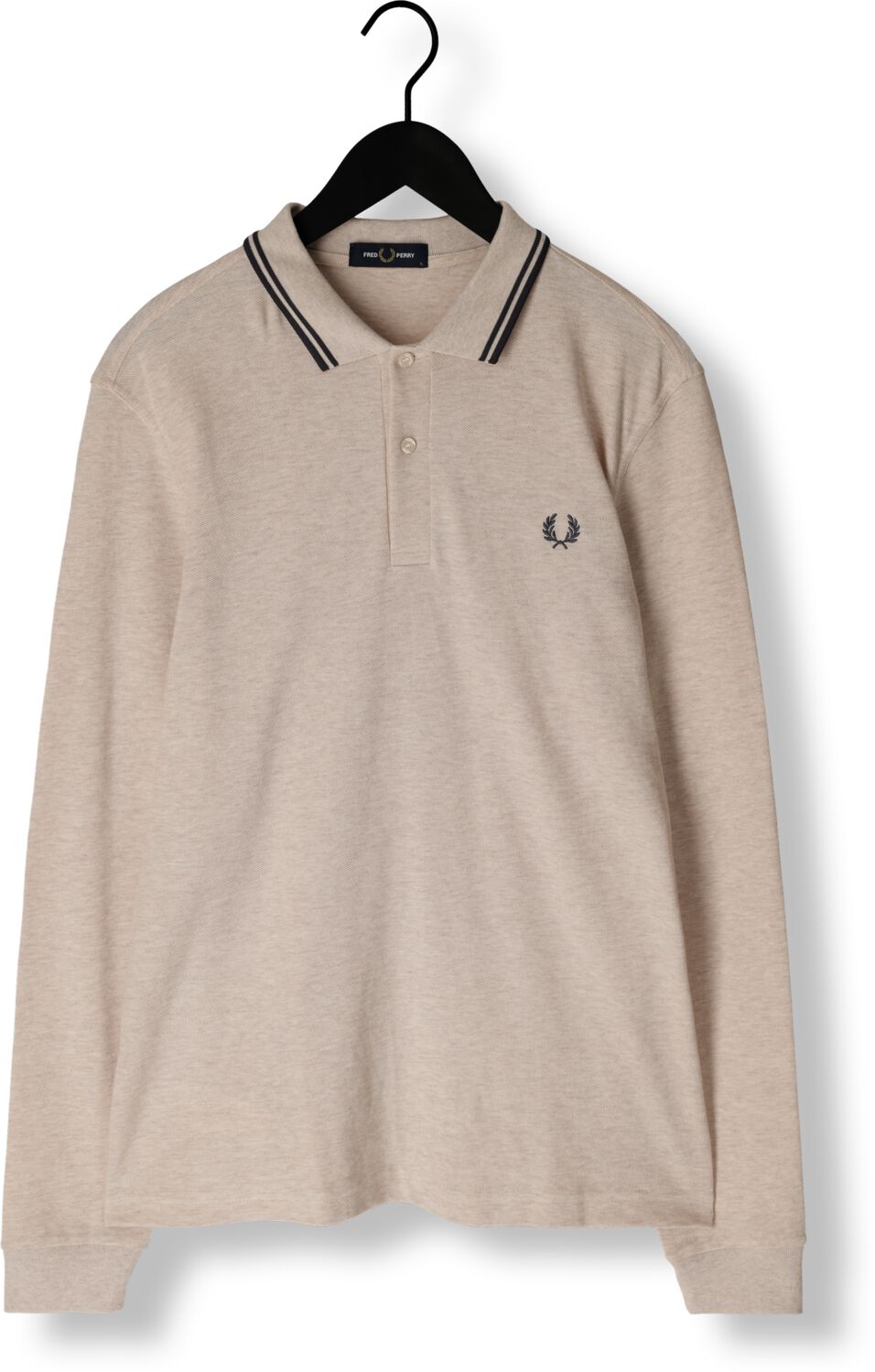 FRED PERRY Heren Polo's & T-shirts Twin Tipped Shirt Long Sleeve Beige
