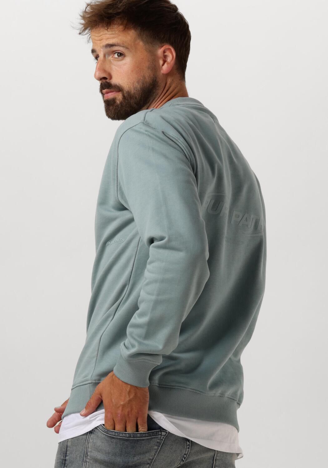 PURE PATH Heren Truien & Vesten Loose Fit Sweaters Crewneck308 Blauw