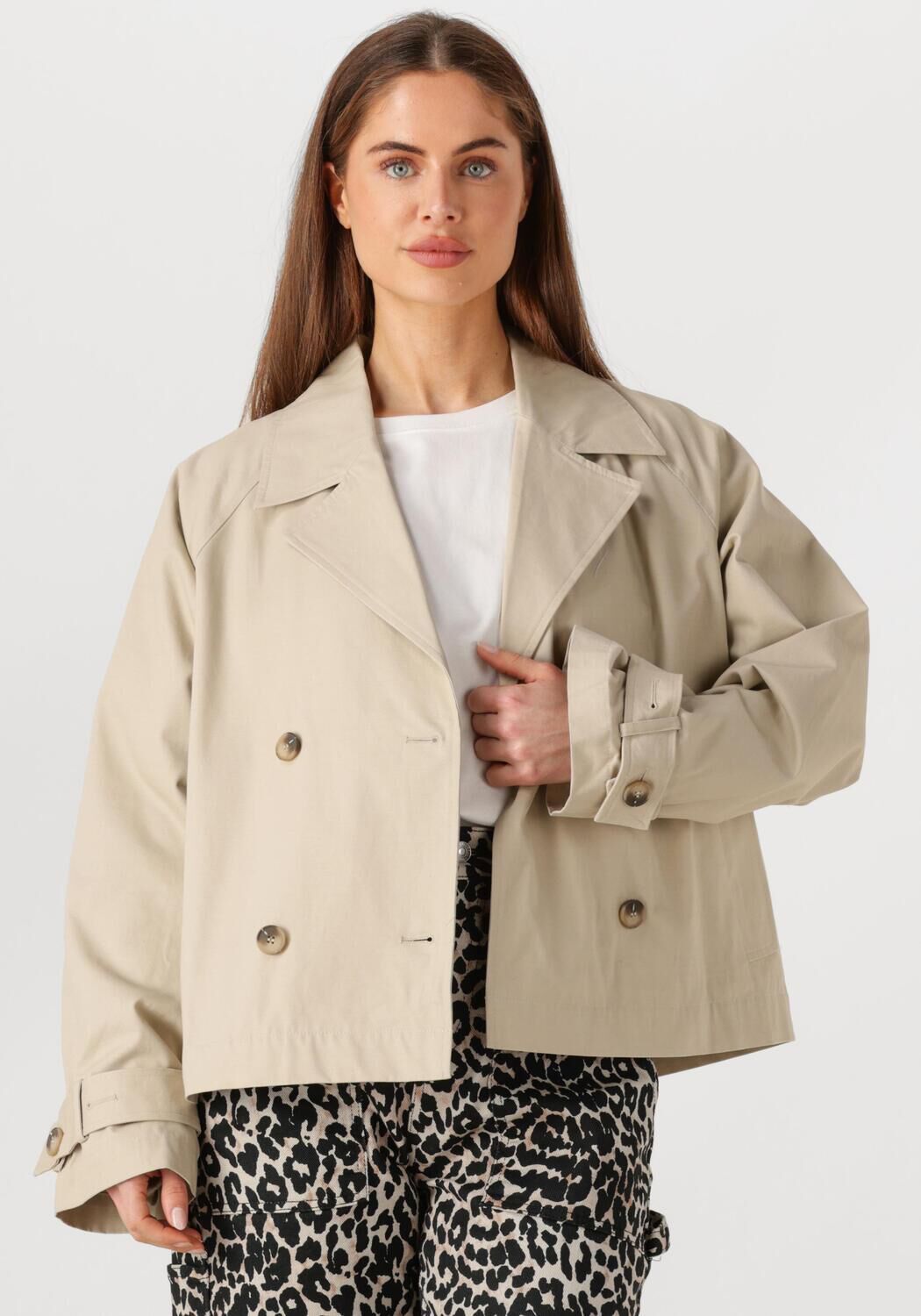 SELECTED FEMME Dames Jassen Slfcilo Short Trenchcoat Beige