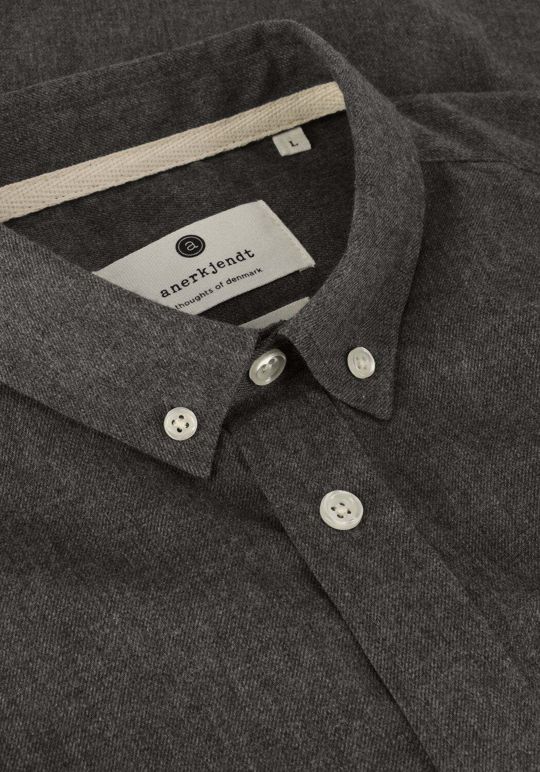 Grijze ANERKJENDT Casual overhemd AKKONRAD MELANGE SHIRT - large