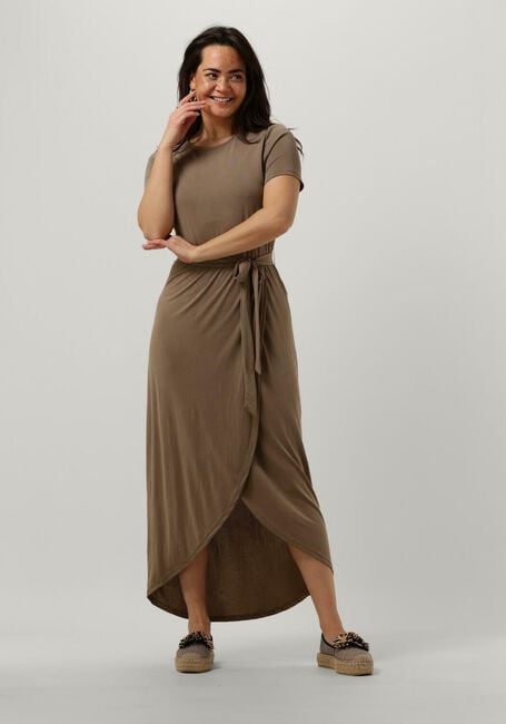 Bruine OBJECT Midi jurk OBJANNIE NADIA S/S DRESS - large