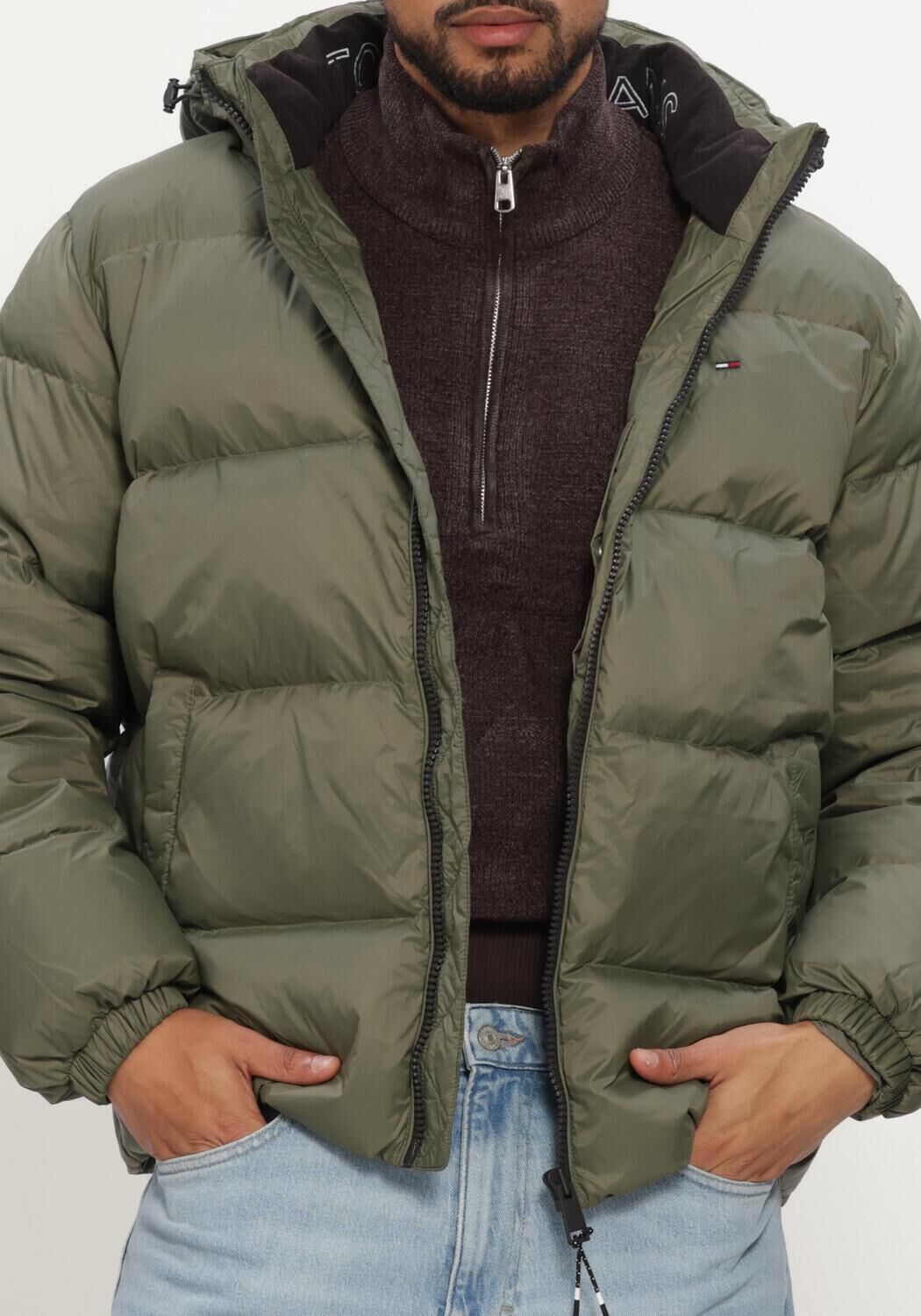 Groene TOMMY JEANS Gewatteerde jas TJM ESSENTIAL DOWN JACKET EXT - large