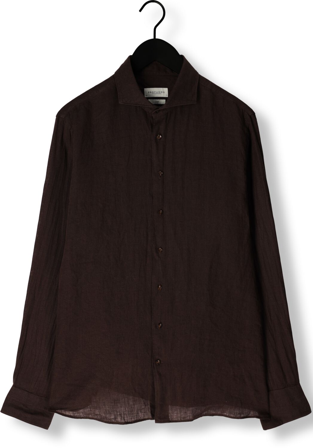 PROFUOMO Heren Overhemden Shirt X-cutaway Sc Linnen Bruin