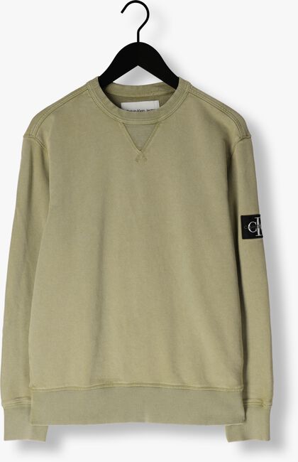Groene CALVIN KLEIN Sweater WASHED BADGE CREW NECK - large