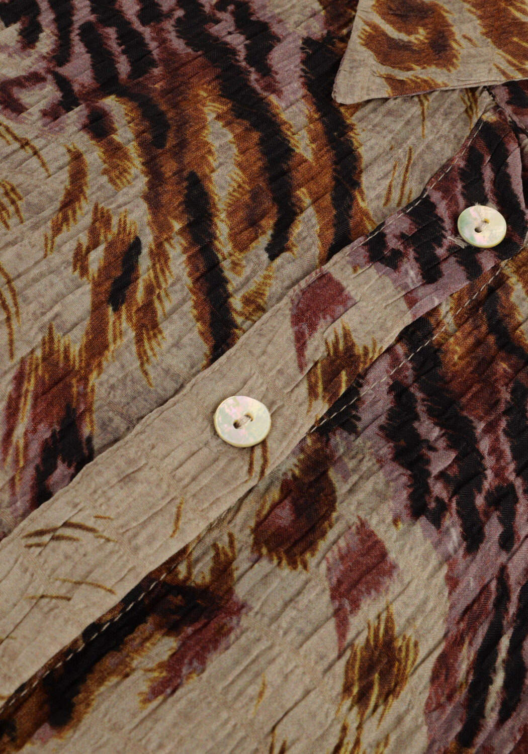 Bruine SUMMUM Midi jurk DRESS ANIMAL SEERSUCKER - large