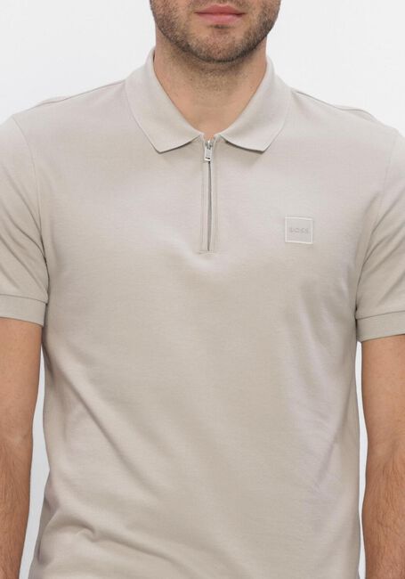 Grijze BOSS ORANGE Polo PASSERZIP - large